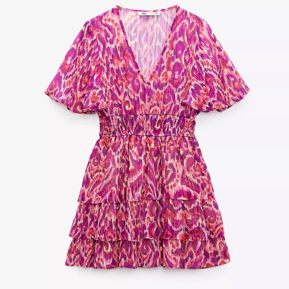 ZARA METALLIC THREAD PRINTED MULTICOLOR